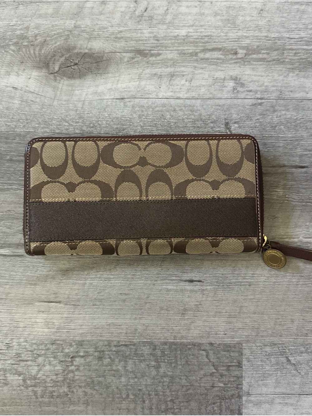 vintage coach brown leather wallet